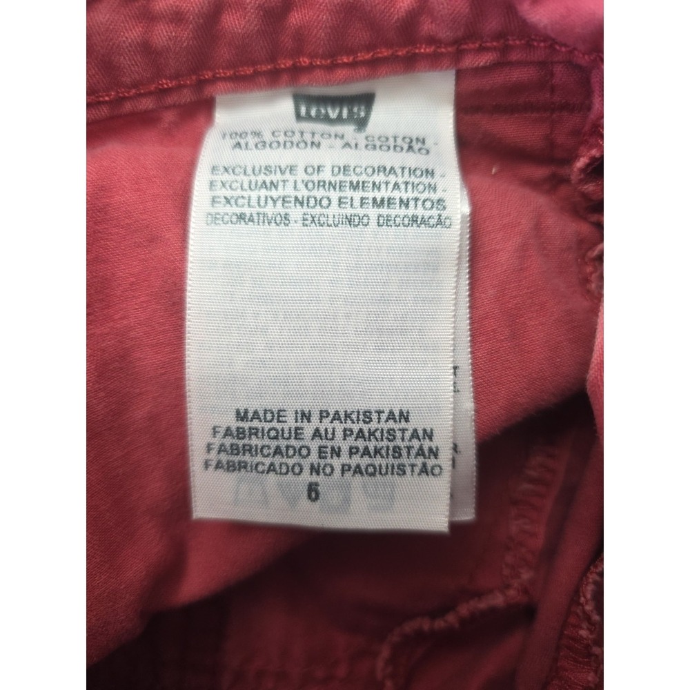 Women's Levi's Shorts Washed Red Twill Bermuda Size 6 - W- 31 Festival Cowgirl - Picture 7 of 15